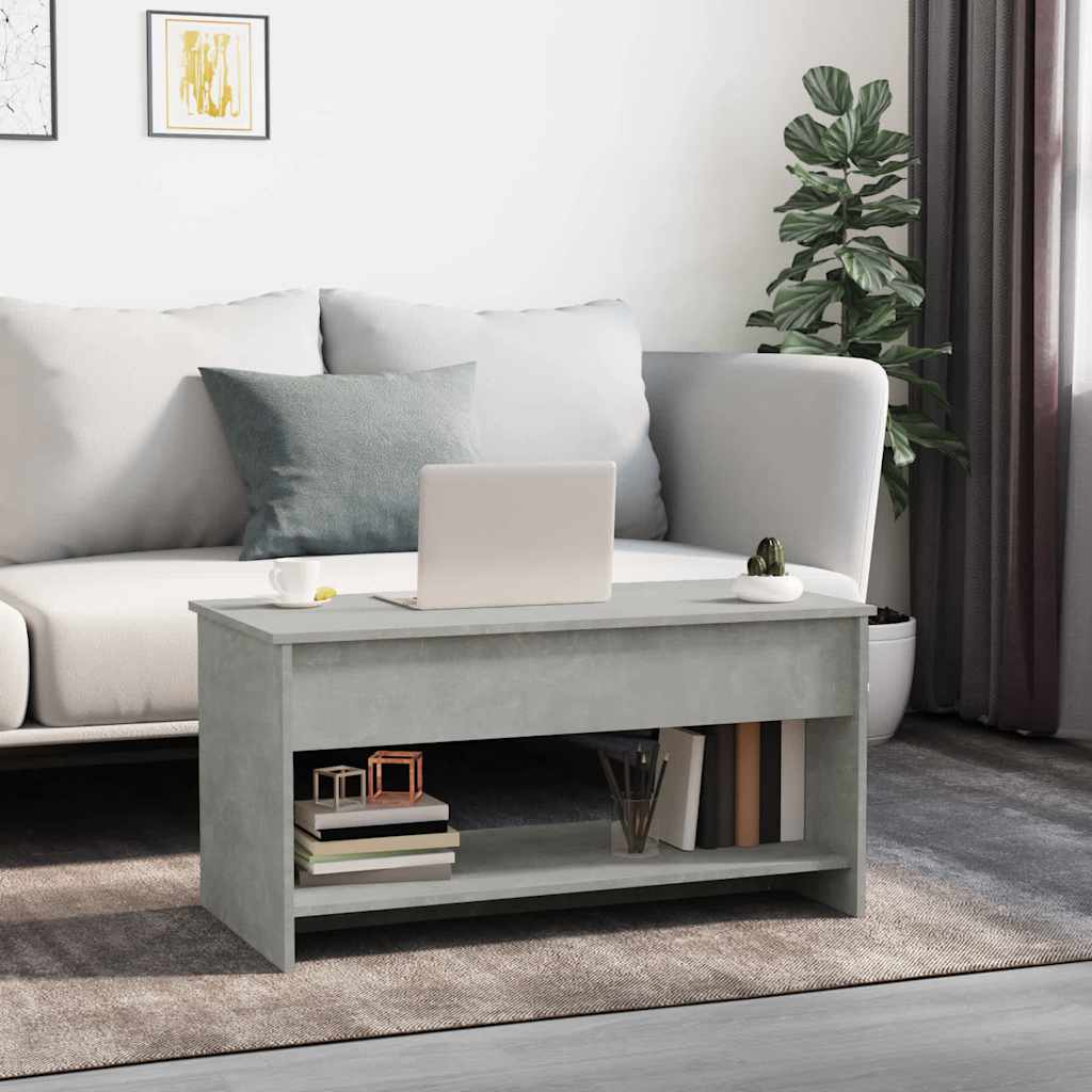Coffee Table Concrete Grey 102x50x52,5 cm Engineered Wood
