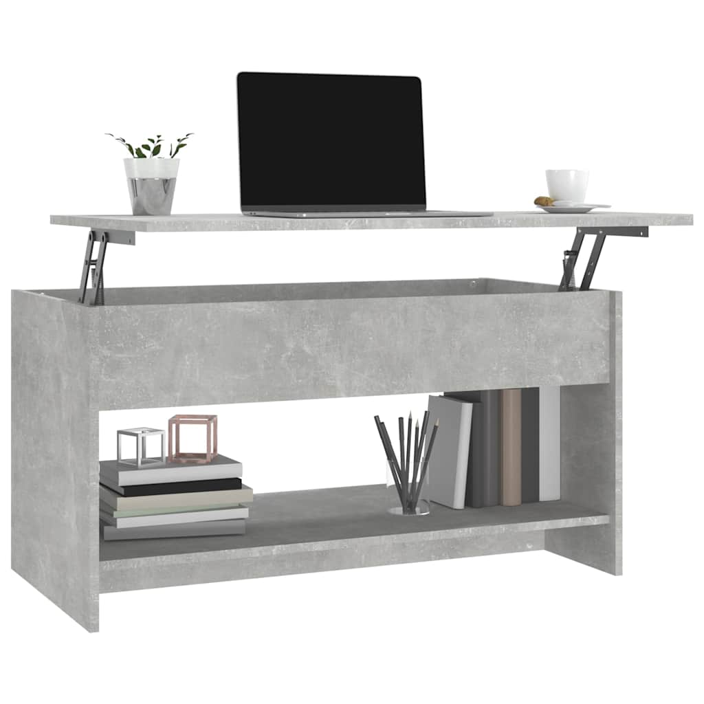 Coffee Table Concrete Grey 102x50x52,5 cm Engineered Wood