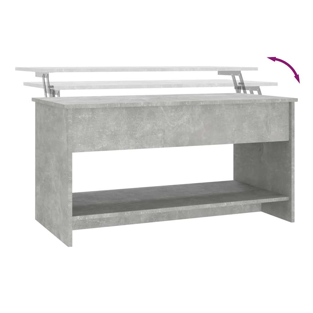 Coffee Table Concrete Grey 102x50x52,5 cm Engineered Wood