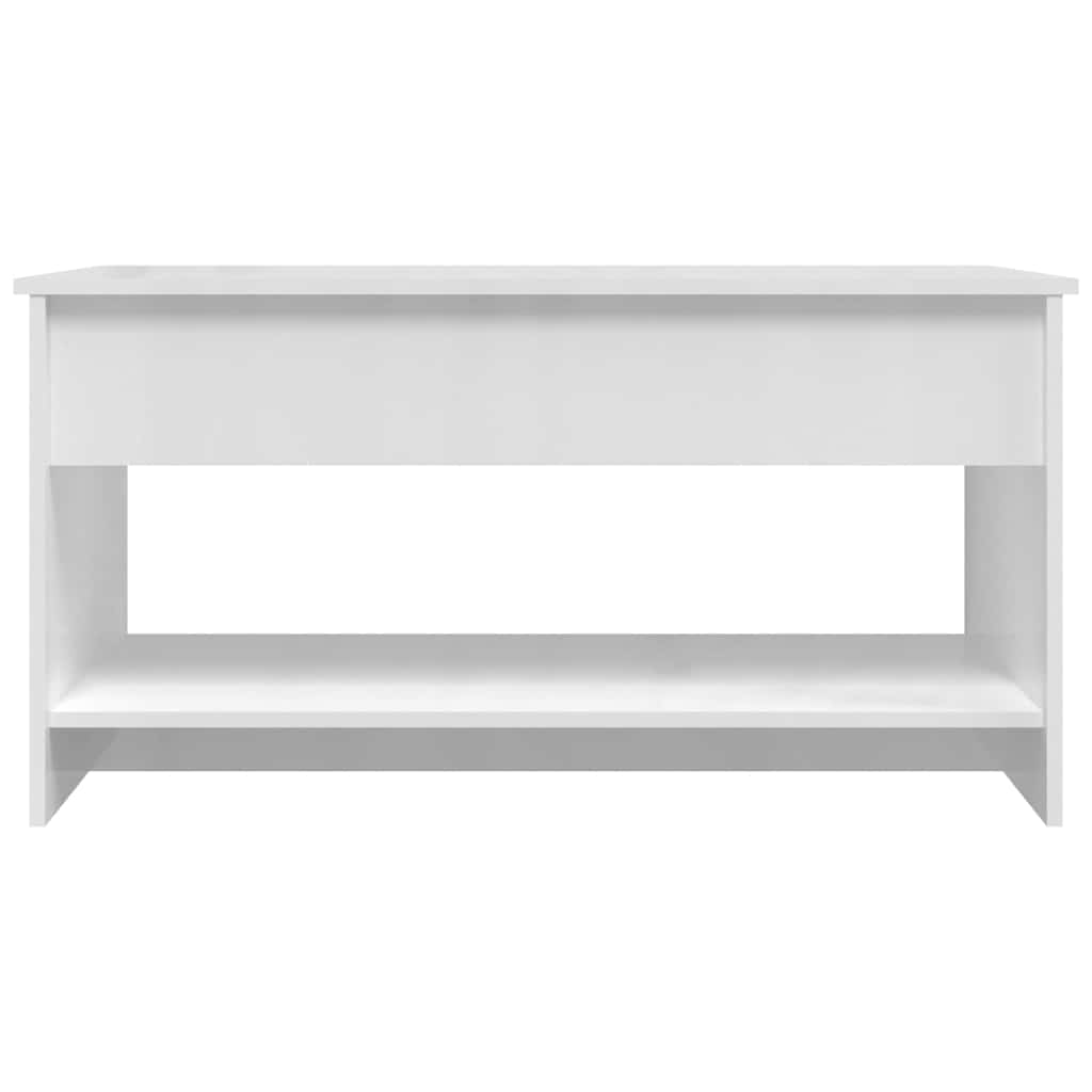 Coffee Table High Gloss White 102x50x52,5 cm Engineered Wood