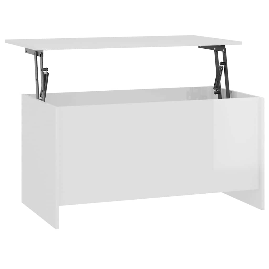 Coffee Table High Gloss White 102x55,5x52,5 cm Engineered Wood