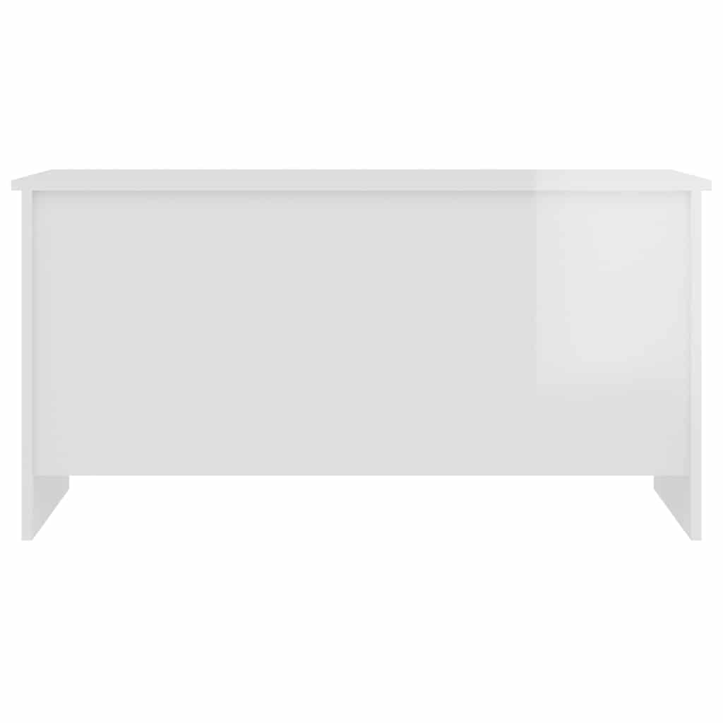 Coffee Table High Gloss White 102x55,5x52,5 cm Engineered Wood