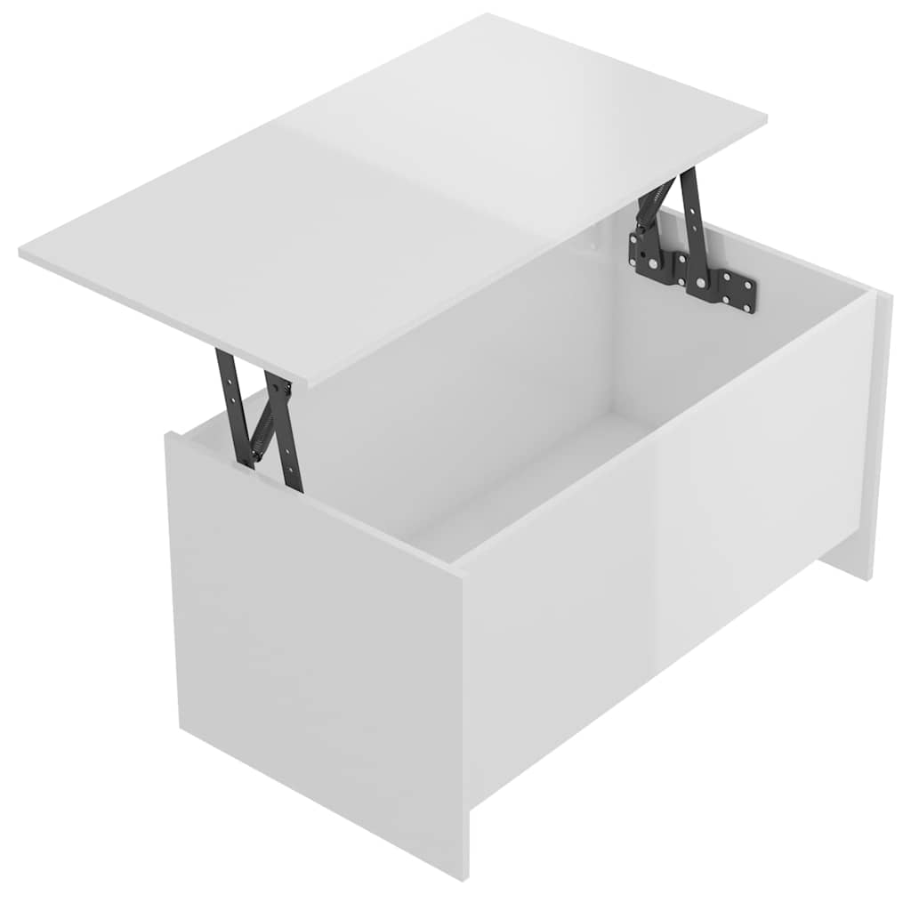 Coffee Table High Gloss White 102x55,5x52,5 cm Engineered Wood