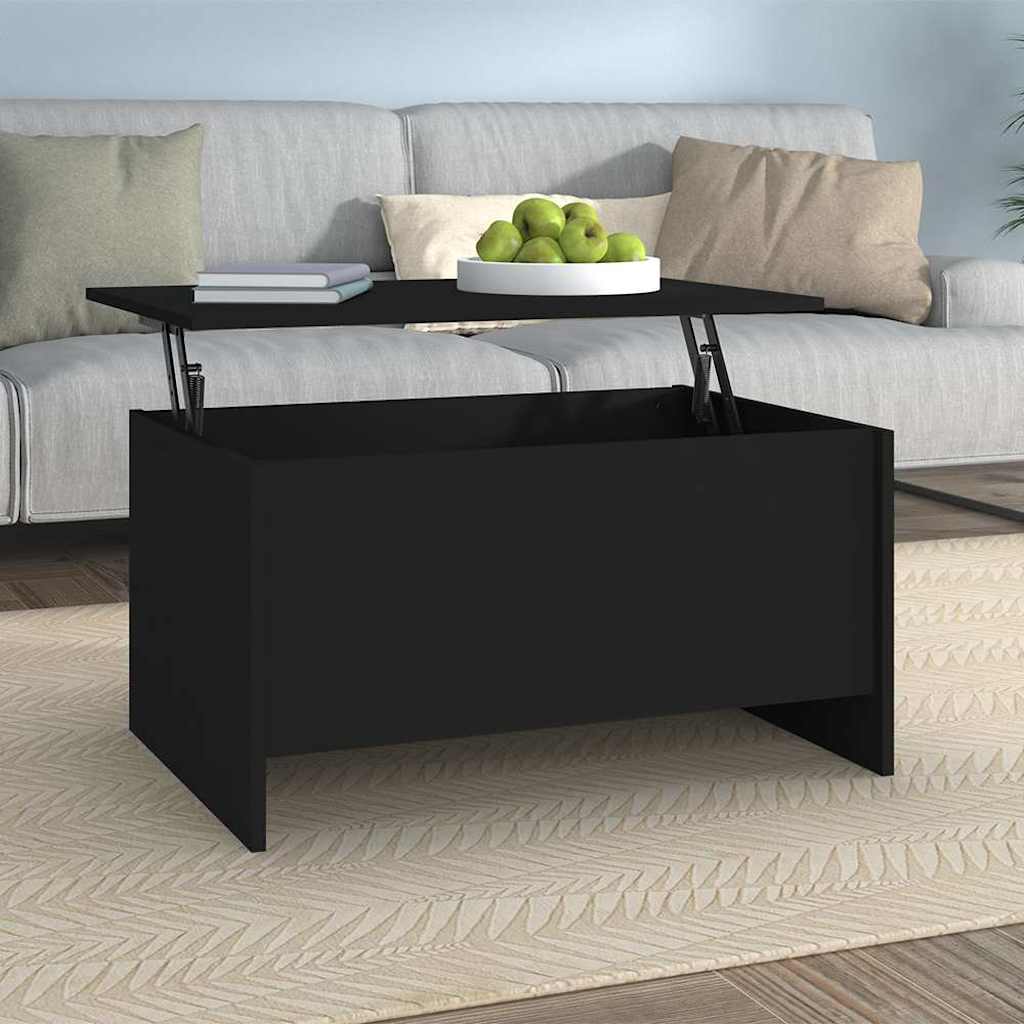 Coffee Table Black 80x55,5x41,5 cm Engineered Wood