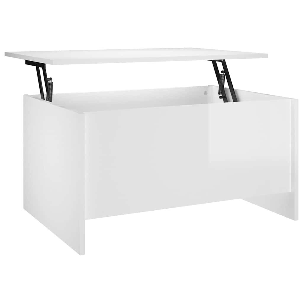 Coffee Table High Gloss White 80x55,5x41,5 cm Engineered Wood