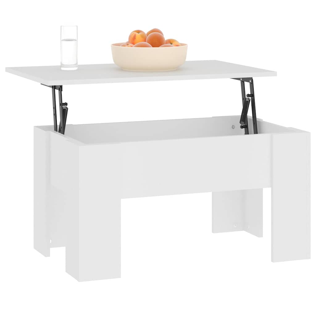 809692 vidaXL Coffee Table White 79x49x41 cm Engineered Wood