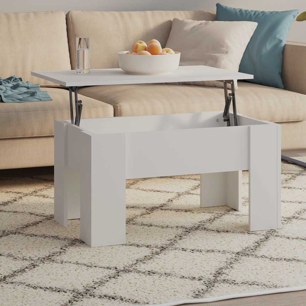 809692 vidaXL Coffee Table White 79x49x41 cm Engineered Wood