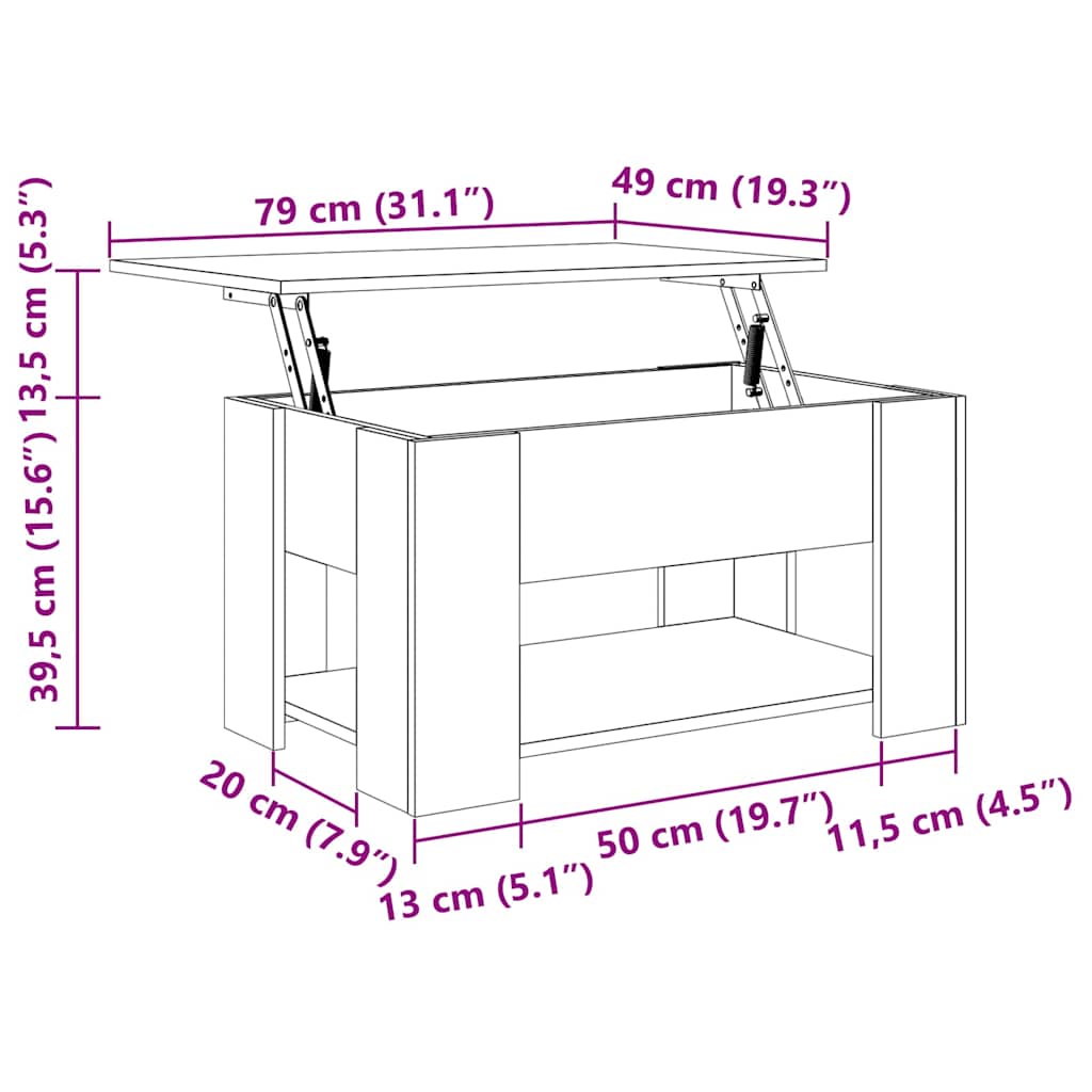 Coffee Table White 79x49x41 cm Engineered Wood