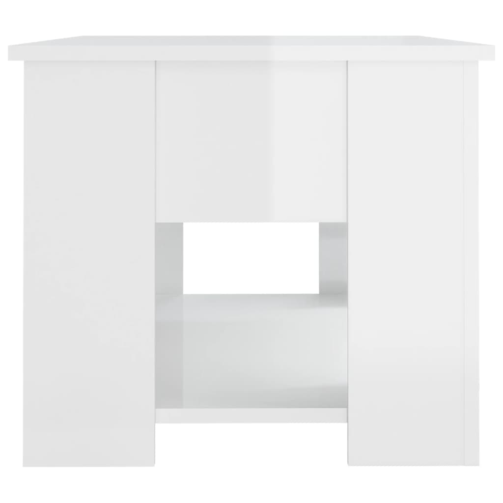 vidaXL Coffee Table High Gloss White 79x49x41 cm Engineered Wood