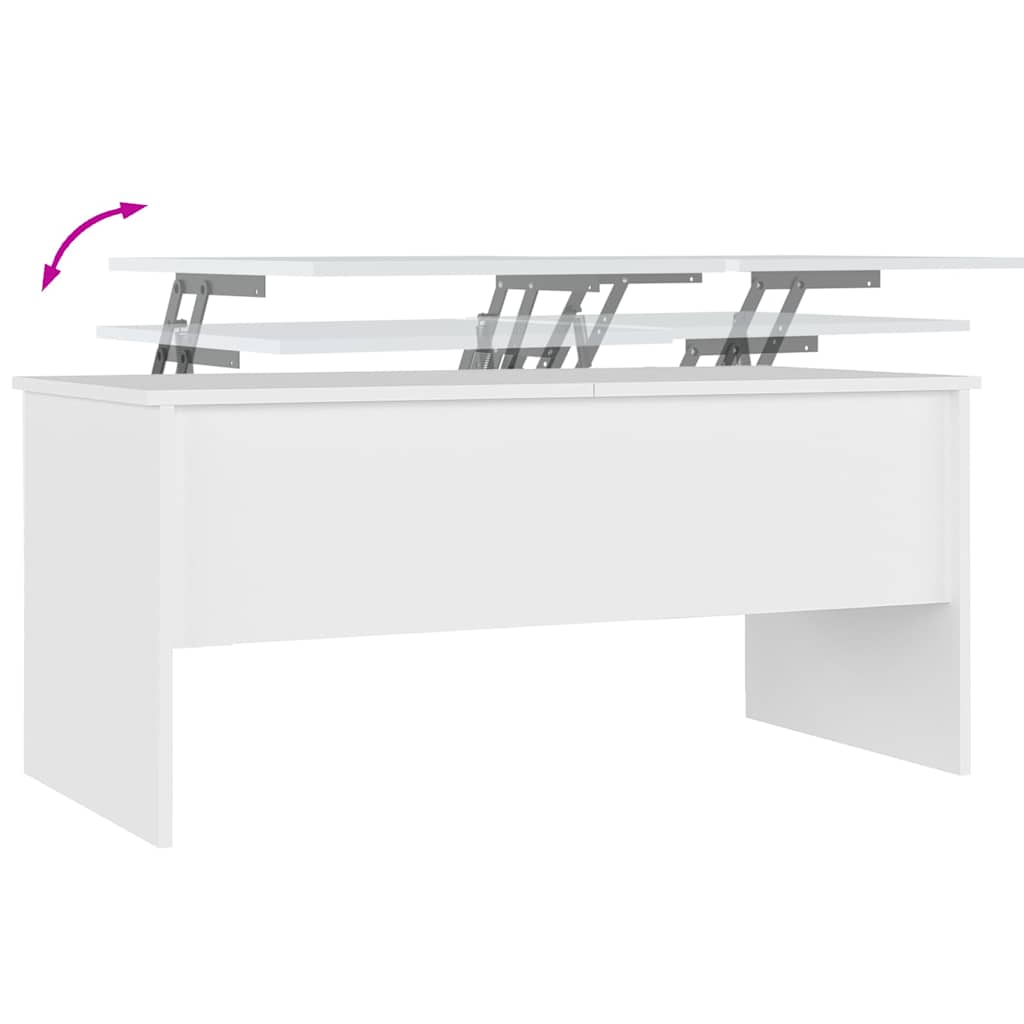 809719 vidaXL Coffee Table White 102x50,5x46,5 cm Engineered Wood