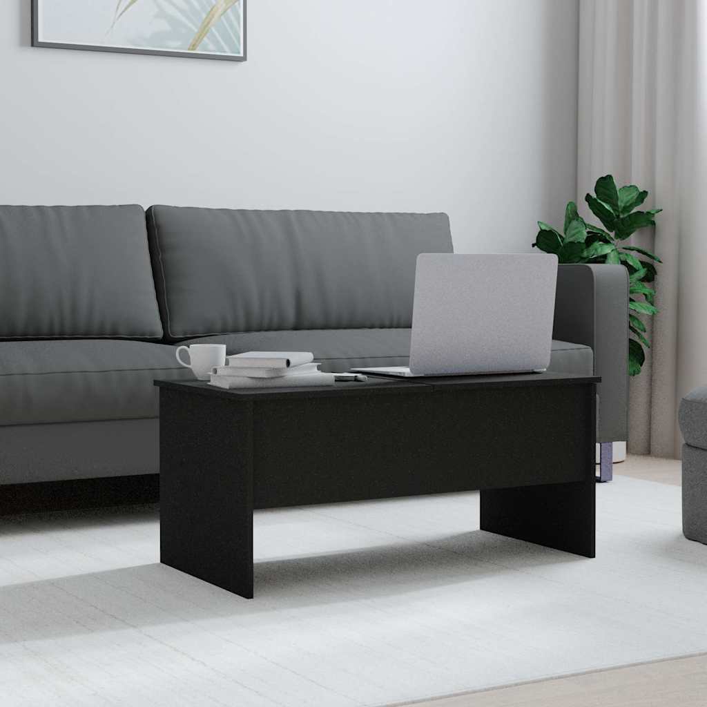 Coffee Table Black 102x50,5x46,5 cm Engineered Wood