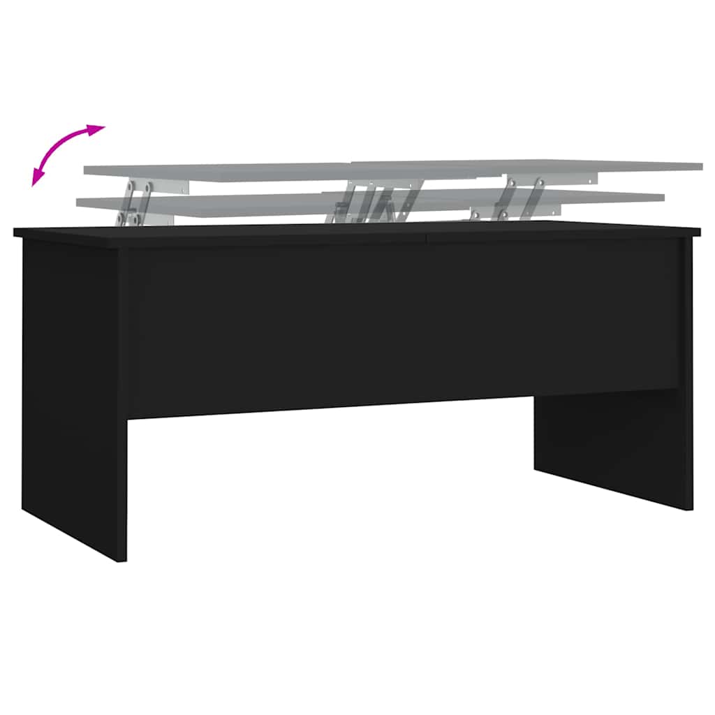 Coffee Table Black 102x50,5x46,5 cm Engineered Wood