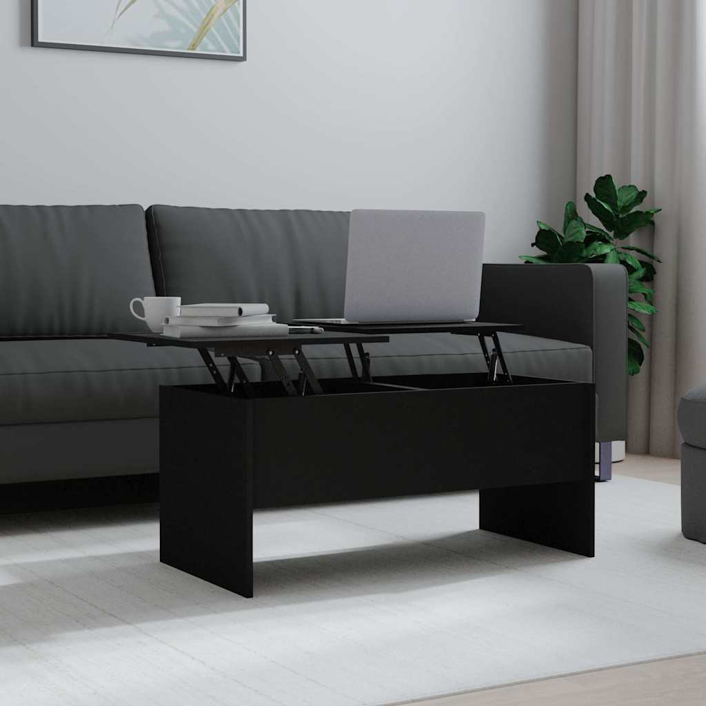 Coffee Table Black 102x50,5x46,5 cm Engineered Wood
