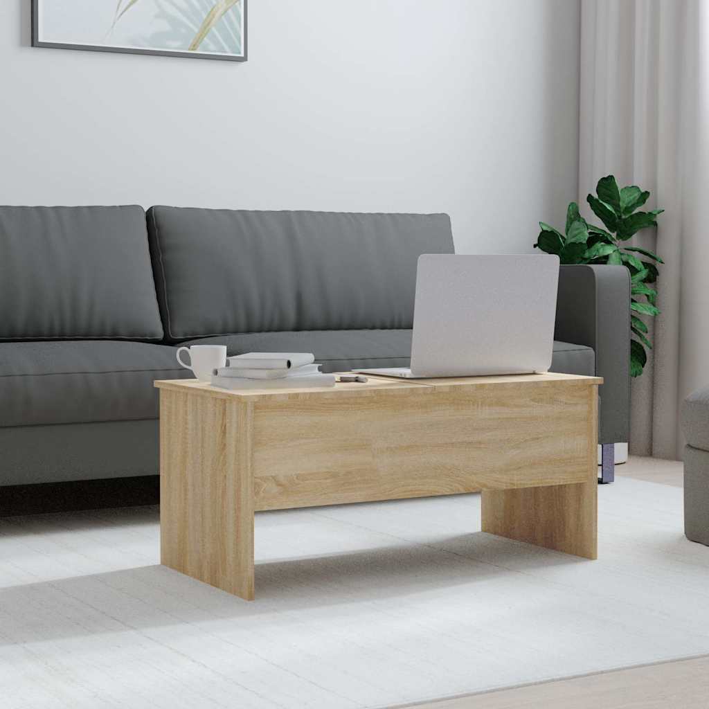 Coffee Table Sonoma Oak 102x50,5x46,5 cm Engineered Wood