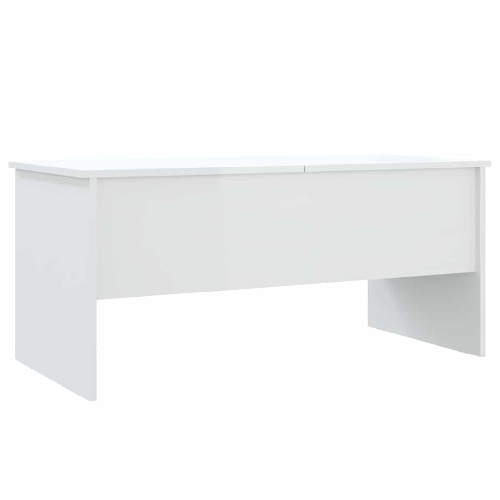 Coffee Table High Gloss White 102x50,5x46,5 cm Engineered Wood