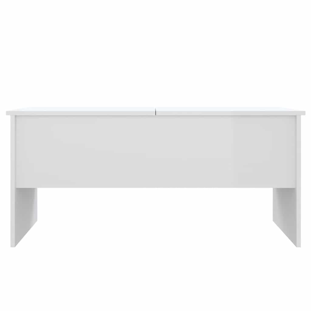 Coffee Table High Gloss White 102x50,5x46,5 cm Engineered Wood