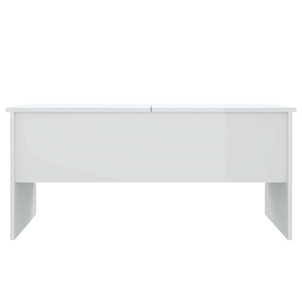 Coffee Table High Gloss White 102x50,5x46,5 cm Engineered Wood
