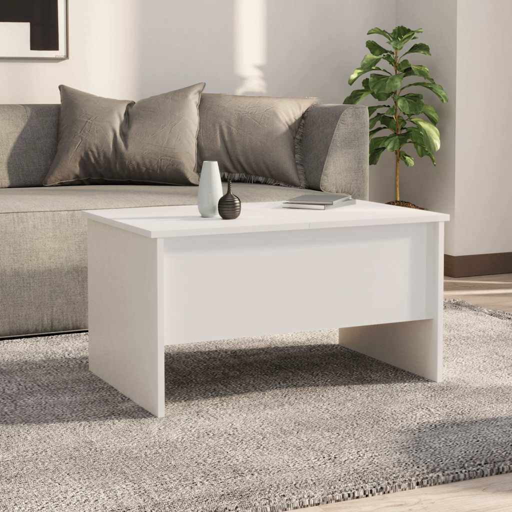 Coffee Table White 80x50x42,5 cm Engineered Wood