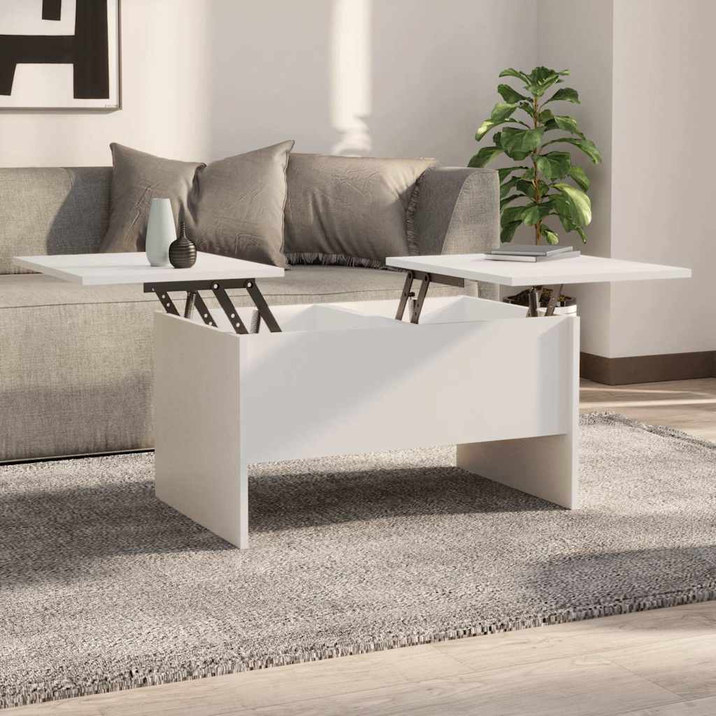 Coffee Table White 80x50x42,5 cm Engineered Wood