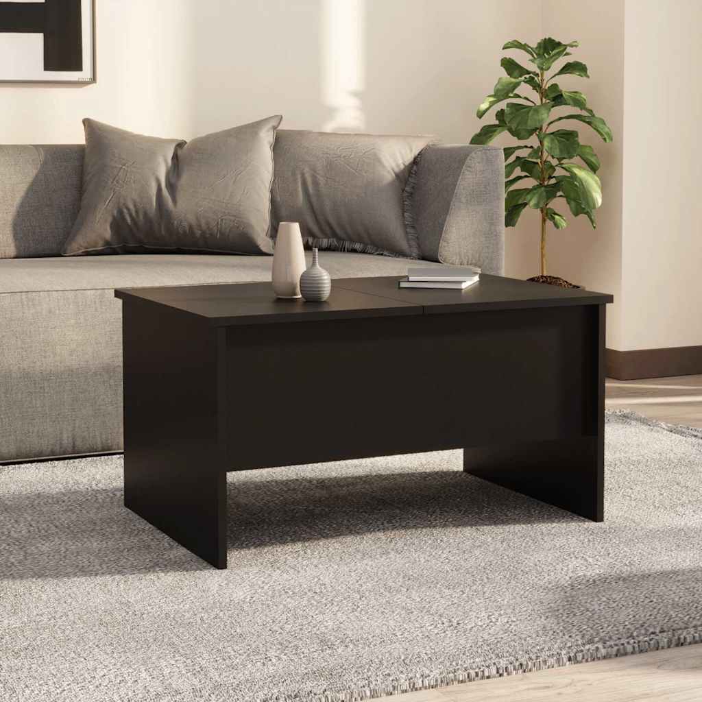 Coffee Table Black 80x50x42,5 cm Engineered Wood