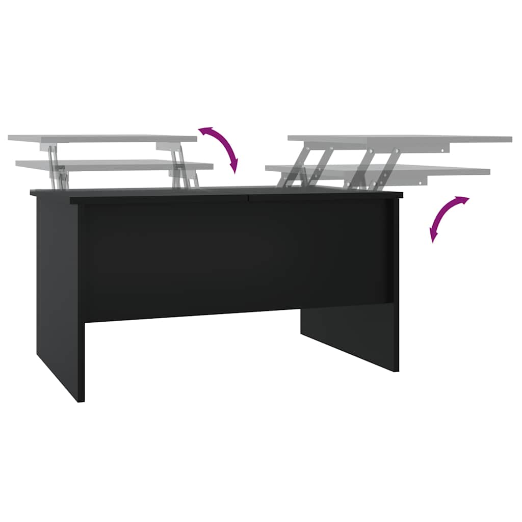 Coffee Table Black 80x50x42,5 cm Engineered Wood