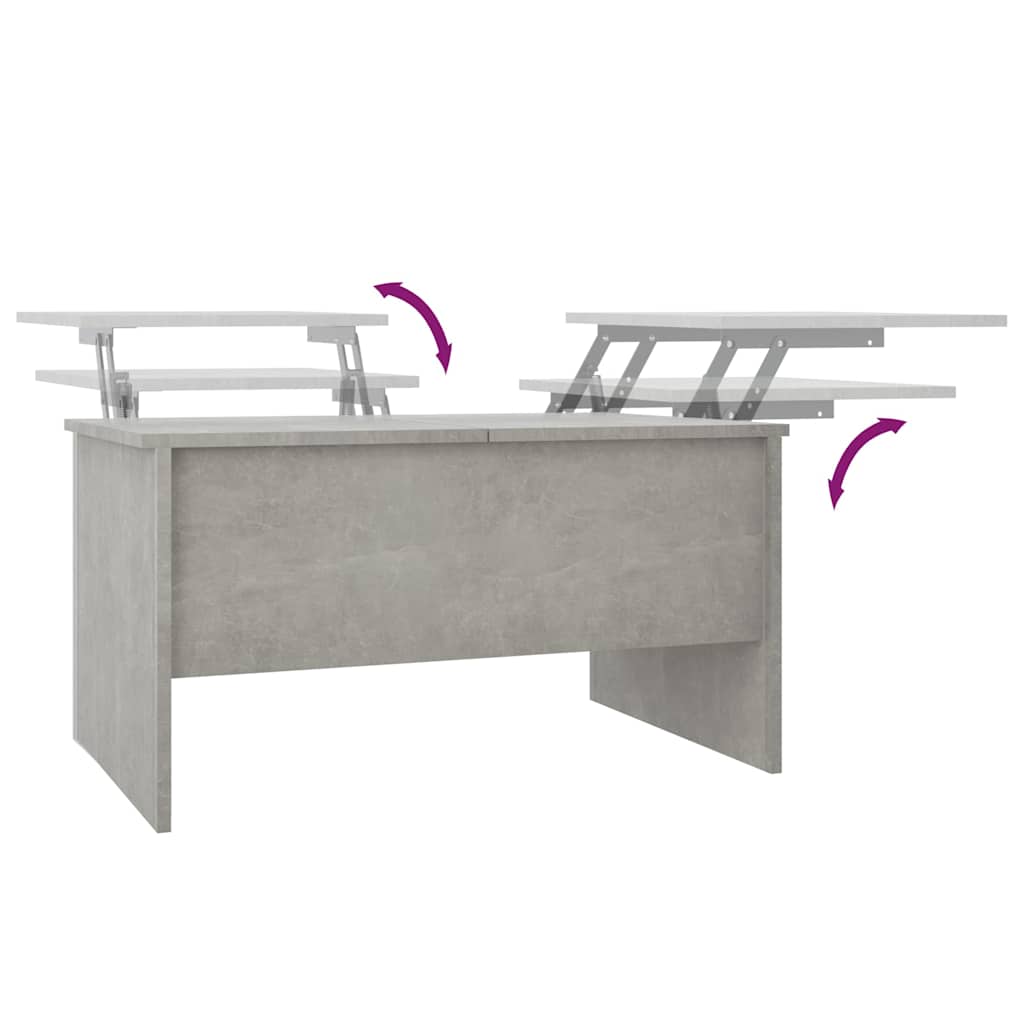Coffee Table Concrete Grey 80x50x42,5 cm Engineered Wood