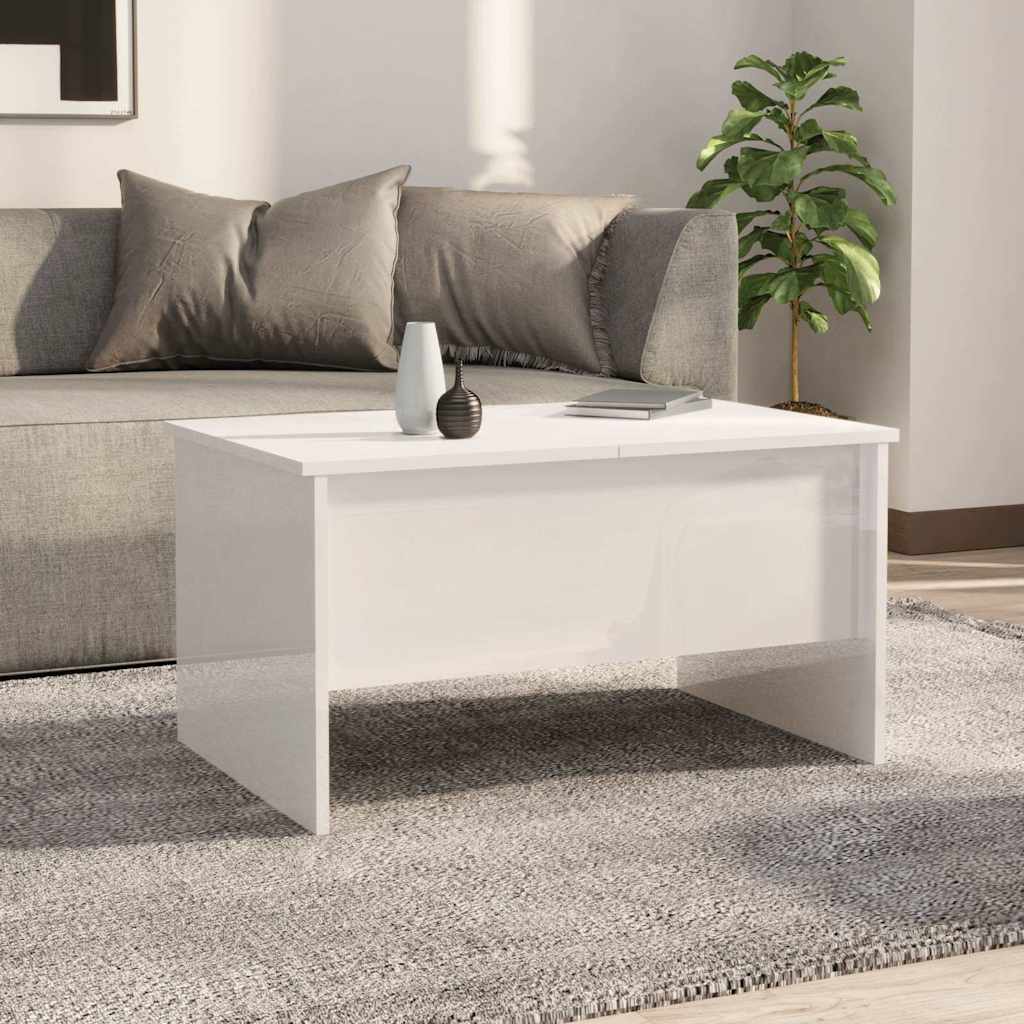 Coffee Table High Gloss White 80x50x42,5 cm Engineered Wood
