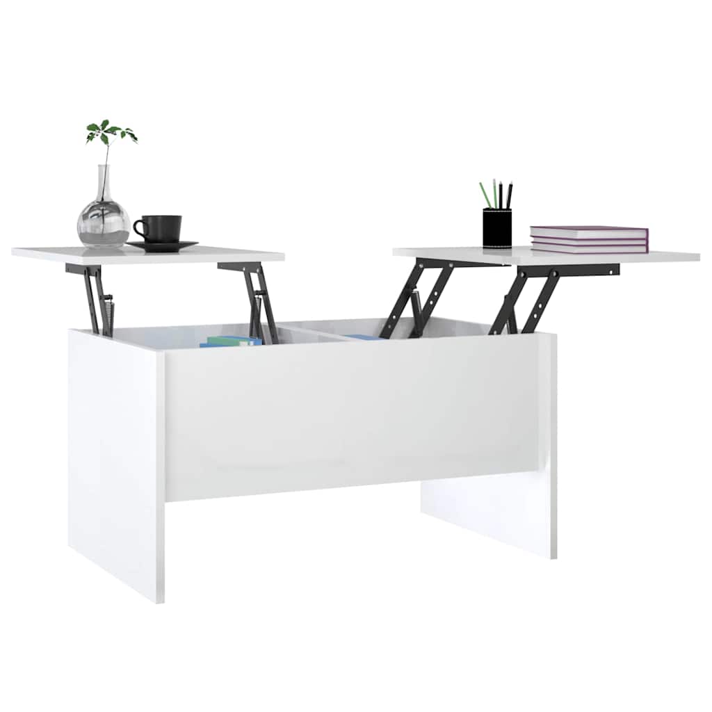 Coffee Table High Gloss White 80x50x42,5 cm Engineered Wood
