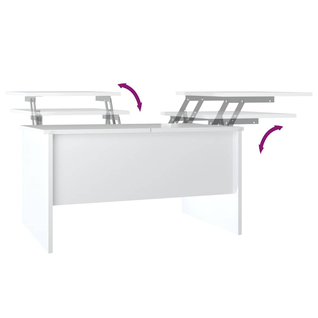 Coffee Table High Gloss White 80x50x42,5 cm Engineered Wood