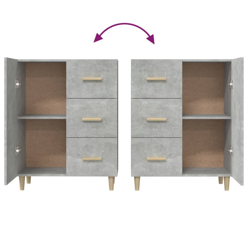 Sideboard Concrete Grey 69.5x34x90 cm Engineered Wood