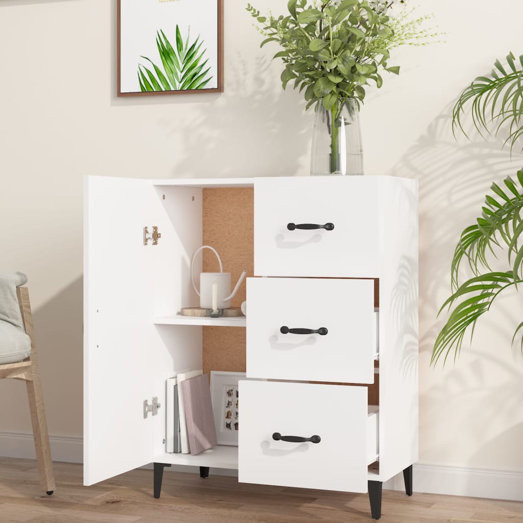 Sideboard White 69.5x34x90 cm Engineered Wood
