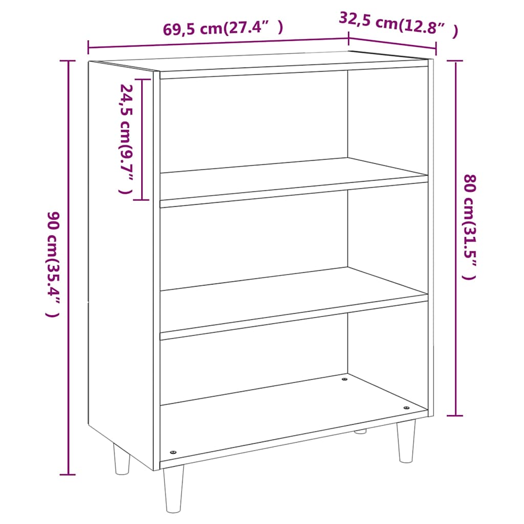 Sideboard White 69,5x32,5x90 cm Engineered Wood