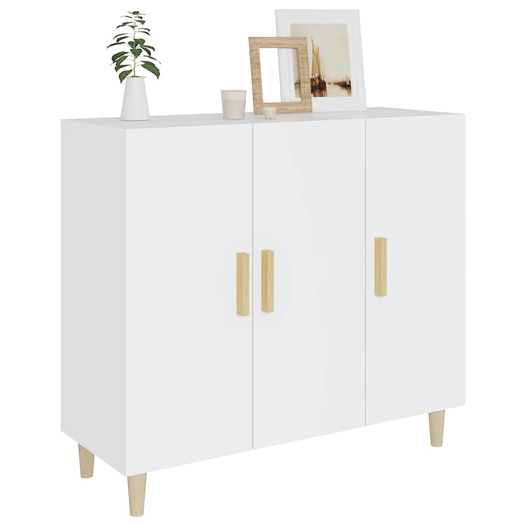 Sideboard White 90x34x80 cm Engineered Wood
