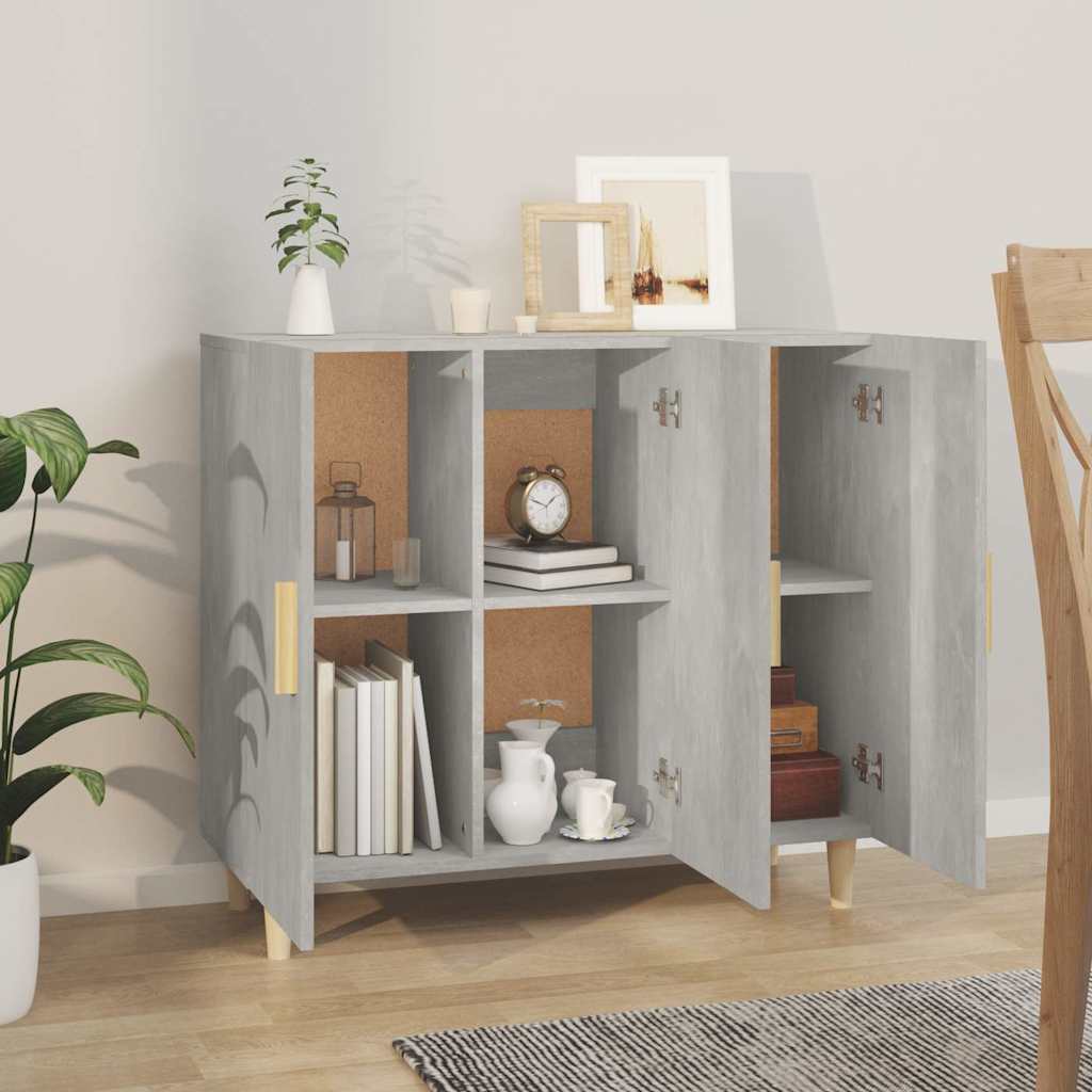 Sideboard Concrete Grey 90x34x80 cm Engineered Wood
