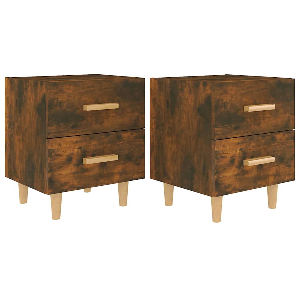 Bed Cabinets 2 pcs Smoked Oak 40x35x47,5 cm