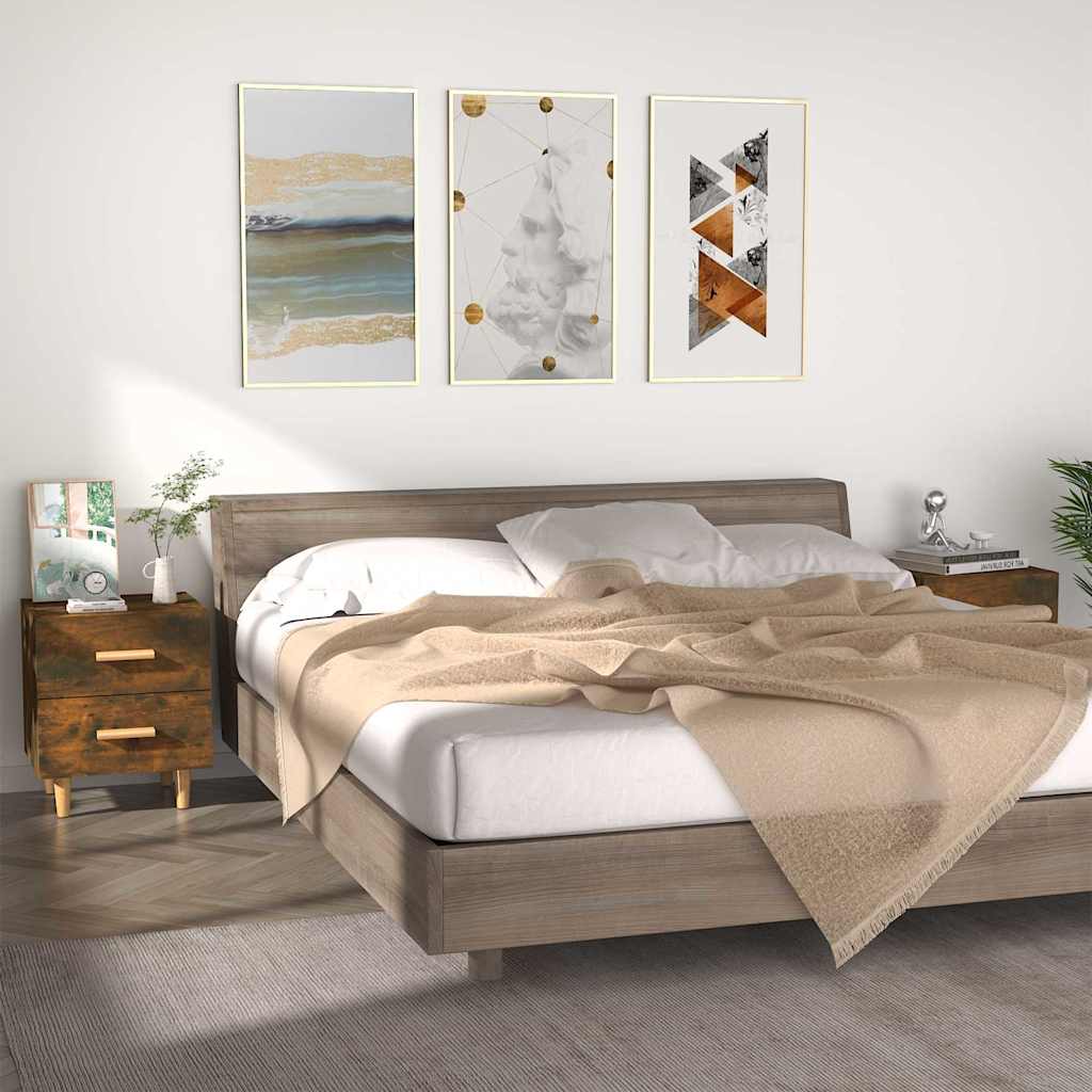 Bed Cabinets 2 pcs Smoked Oak 40x35x47,5 cm