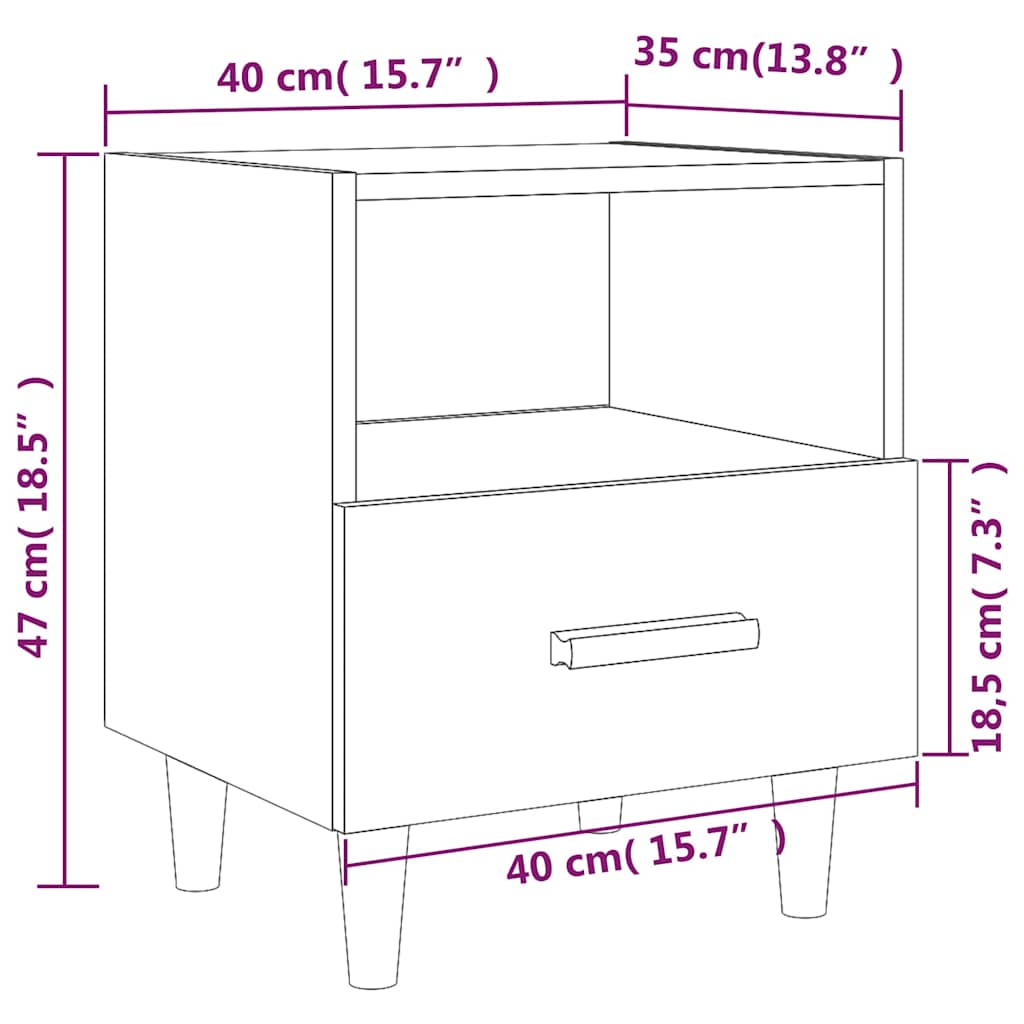 Bedside Cabinets 2 pcs Grey Sonoma 40x35x47 cm