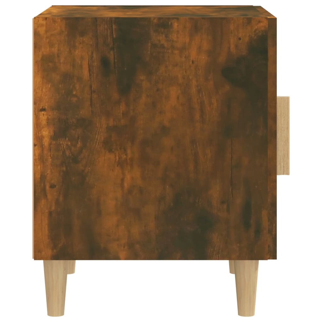Bedside Cabinet Smoked Oak Engineered Wood