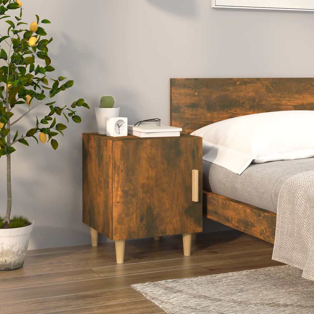 Bedside Cabinets 2 pcs Smoked Oak Engineered Wood
