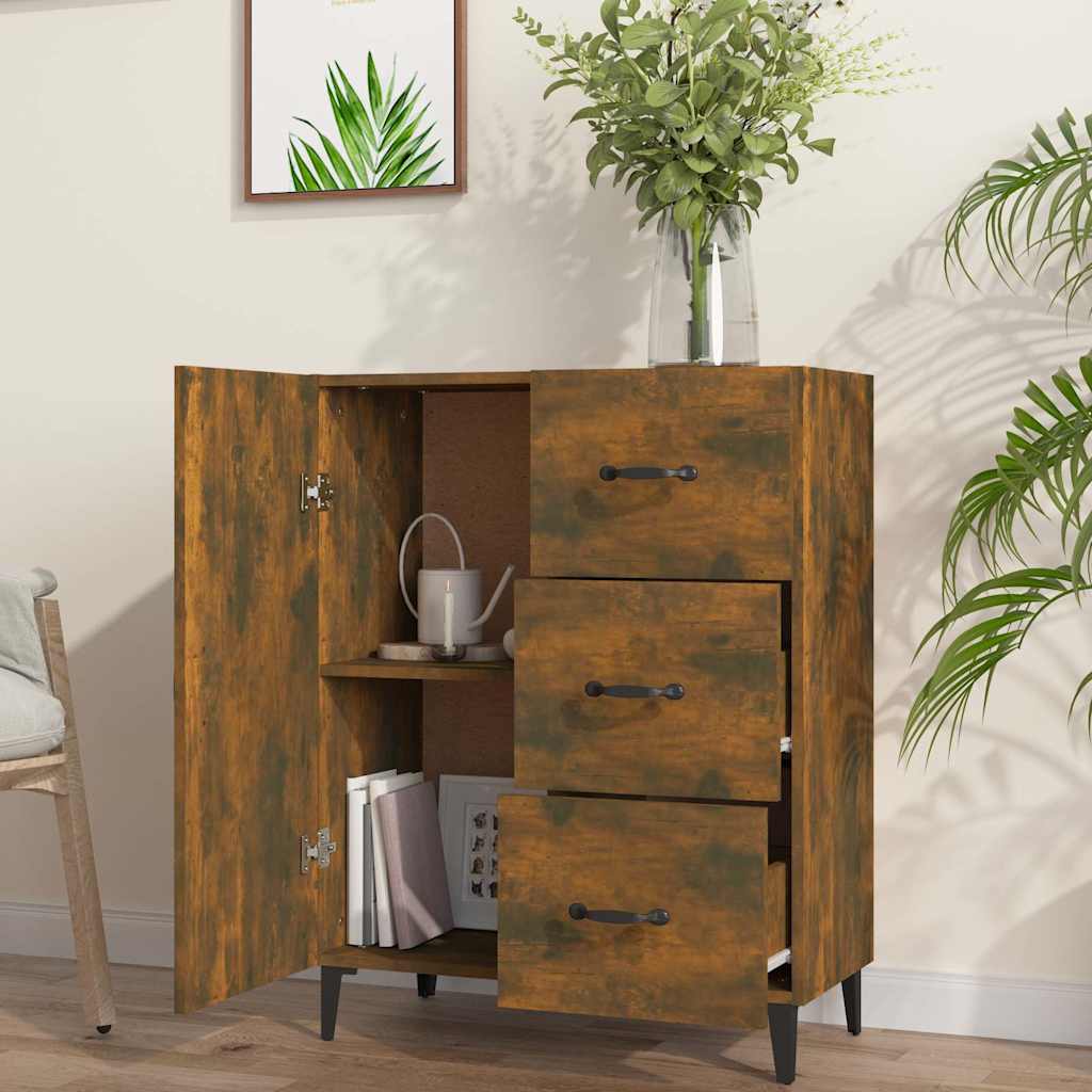 Sideboard Smoked Oak 69,5x34x90 cm Engineered Wood