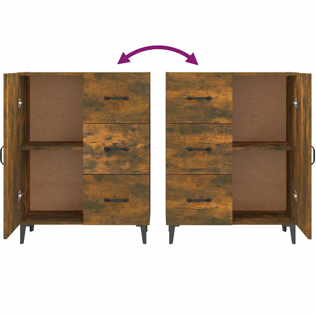 Sideboard Smoked Oak 69,5x34x90 cm Engineered Wood