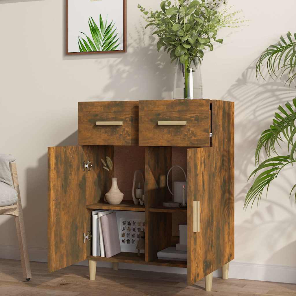 Sideboard Smoked Oak 69,5x34x89 cm Engineered Wood