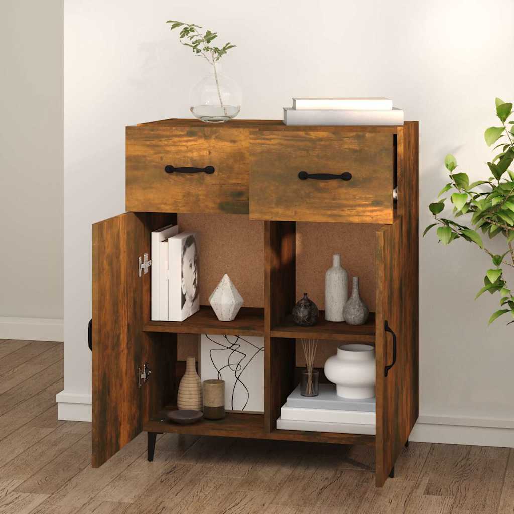 Sideboard Smoked Oak 69,5x34x90 cm Engineered Wood