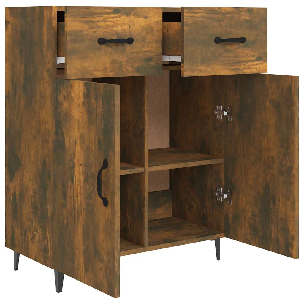Sideboard Smoked Oak 69,5x34x90 cm Engineered Wood