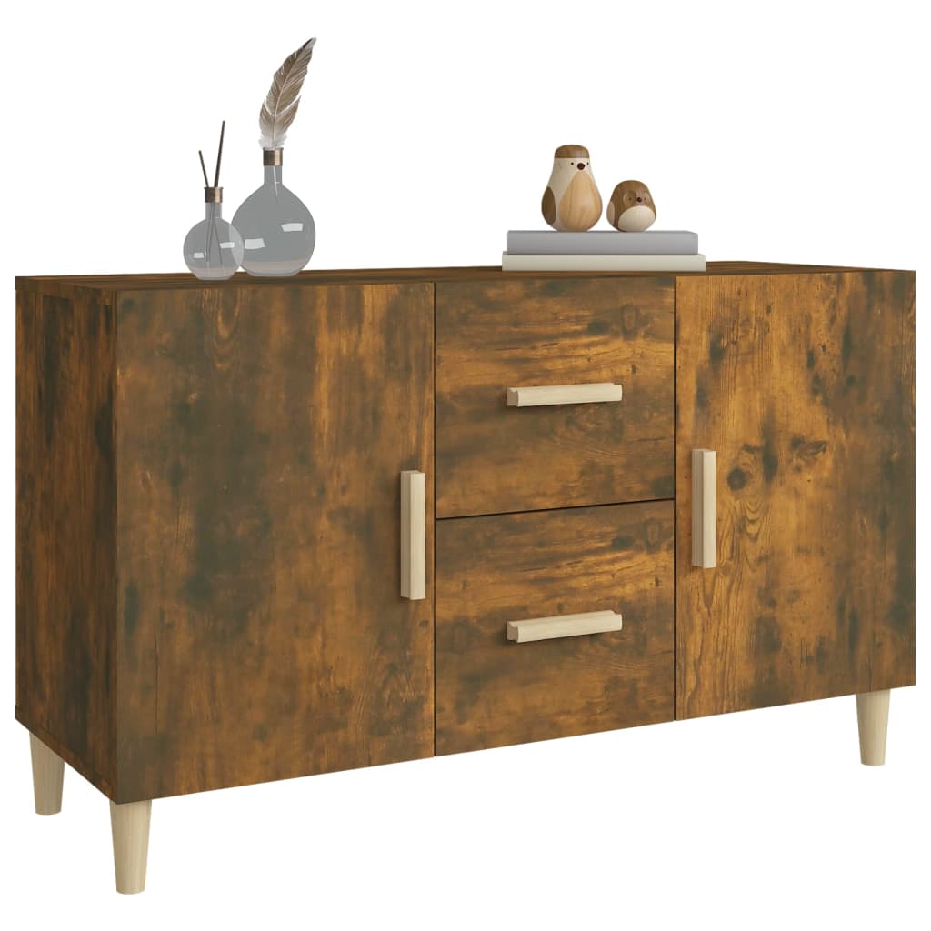 Sideboard Smoked Oak 100x36x60 cm Engineered Wood