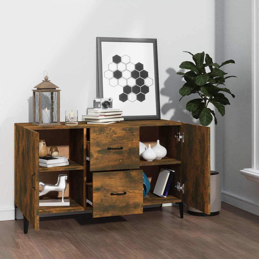 Sideboard Smoked Oak 100x36x60 cm Engineered Wood