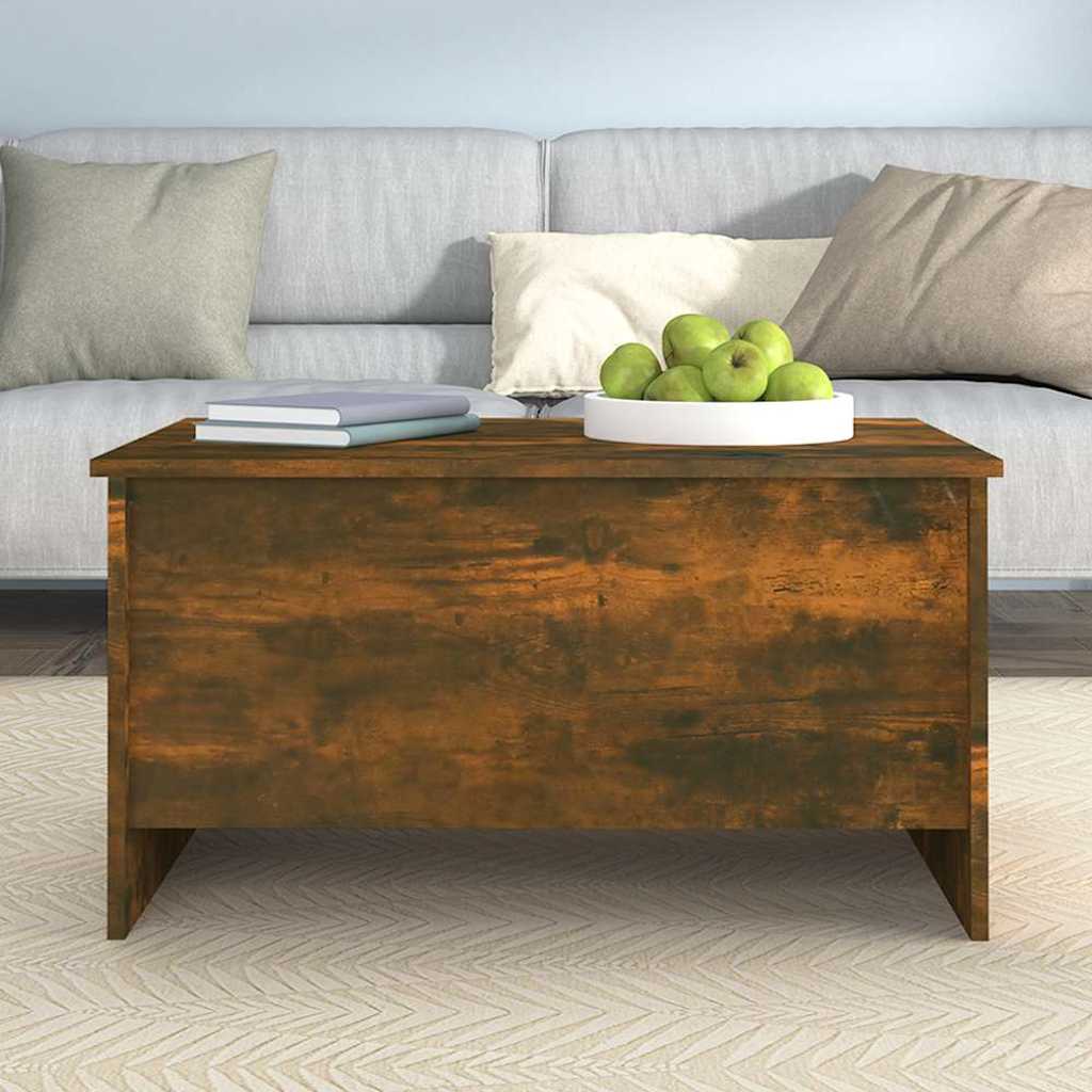 Coffee Table Smoked Oak 80x55,5x41,5 cm Engineered Wood
