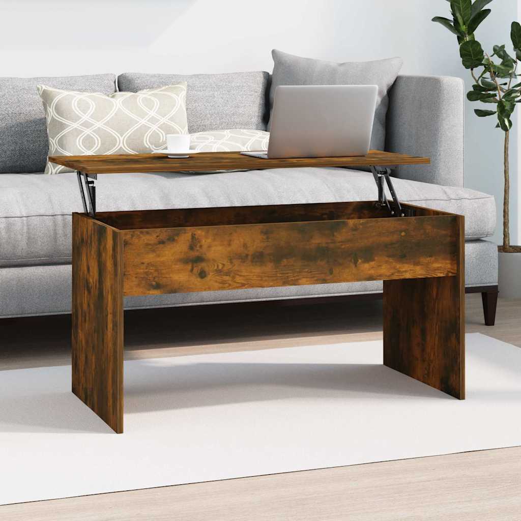 Coffee Table Smoked Oak 102x50,5x52,5 cm Engineered Wood