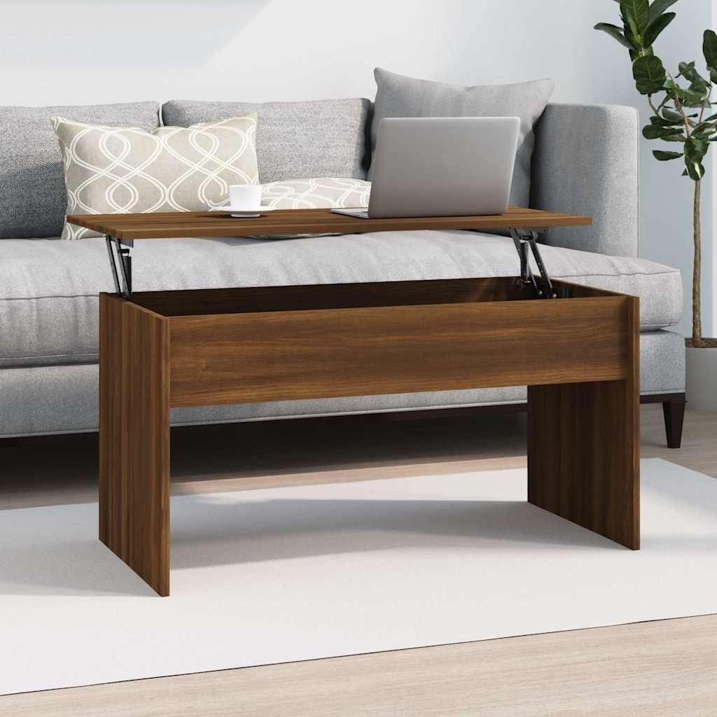 Coffee Table Brown Oak 102x50,5x52,5 cm Engineered Wood