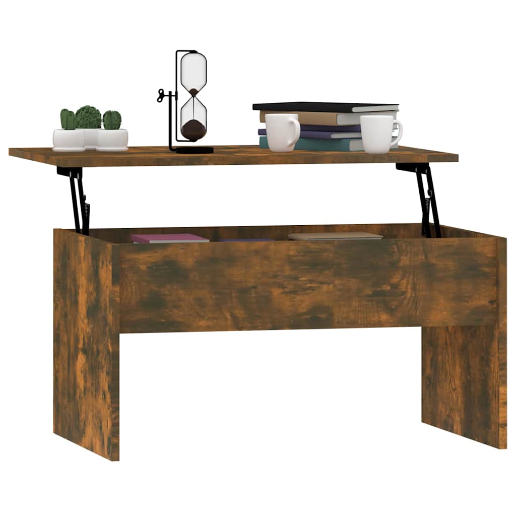 Coffee Table Smoked Oak 80x50,5x41,5 cm Engineered Wood